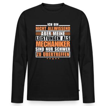 Unmatched performance as a mechanic - Men's Premium Organic Long Sleeve Shirt - black - Front - Nico (187cm)