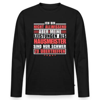 Unsurpassed performance as a caretaker - Men's Premium Organic Long Sleeve Shirt - black - Front - Nico (187cm)
