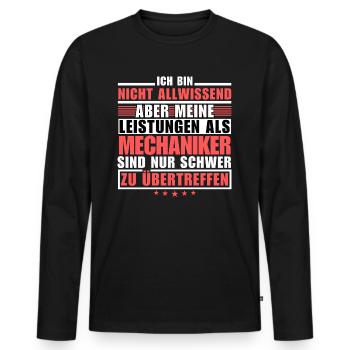 Unmatched performance as a mechanic - Men's Premium Organic Long Sleeve Shirt - black - Front - Nico (187cm)