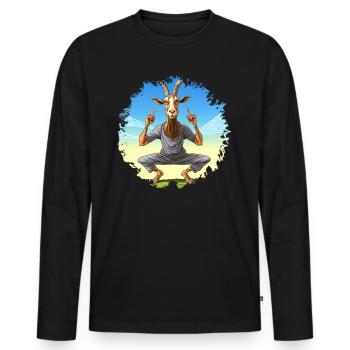 Yogi Capricorn - Men's Premium Organic Long Sleeve Shirt - black - Front - Nico (187cm)