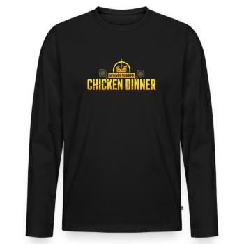 Pubg Winner Winner Chicken Dinner - Männer Premium Bio Langarmshirt - Schwarz - Vorne - Nico (187cm)