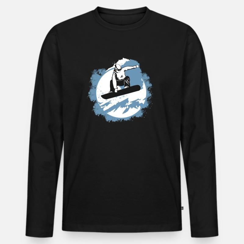Snowboarding - Männer Premium Bio Langarmshirt - Schwarz
