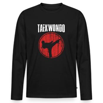 Taek won do Taekwondo - Men's Premium Organic Long Sleeve Shirt - black - Front - Nico (187cm)