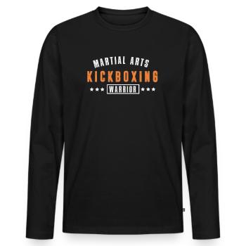 martial arts kickboxing warrior - Männer Premium Bio Langarmshirt - Schwarz - Vorne - Nico (187cm)