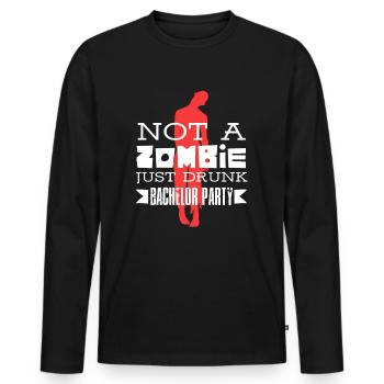 pas un zombie juste ivre - T-shirt manches longues Premium bio Homme - noir - Devant - Nico (187cm)