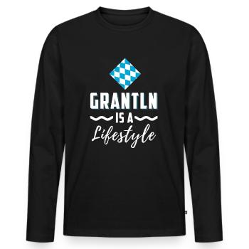Grantln est un style de vie - T-shirt manches longues Premium bio Homme - noir - Devant - Nico (187cm)