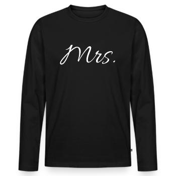 Marry - Men's Premium Organic Long Sleeve Shirt - black - Front - Nico (187cm)