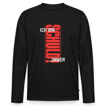 C’est toujours la faute de moi - T-shirt manches longues Premium bio Homme - noir - Devant - Nico (187cm)