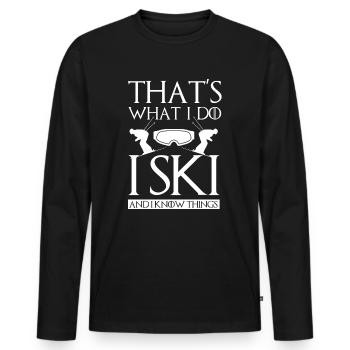 C'est ce que le ski et je sais faire du ski - T-shirt manches longues Premium bio Homme - noir - Devant - Nico (187cm)