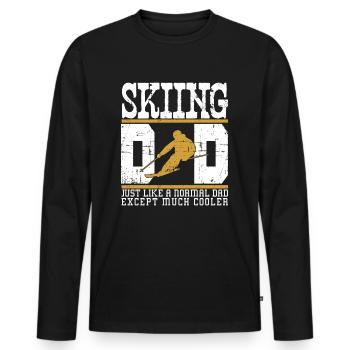 Skiing Dad - Men's Premium Organic Long Sleeve Shirt - black - Front - Nico (187cm)