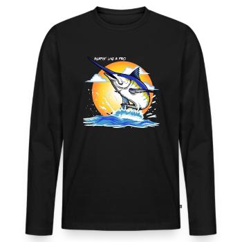 Pêche et surf - T-shirt manches longues Premium bio Homme - noir - Devant - Nico (187cm)