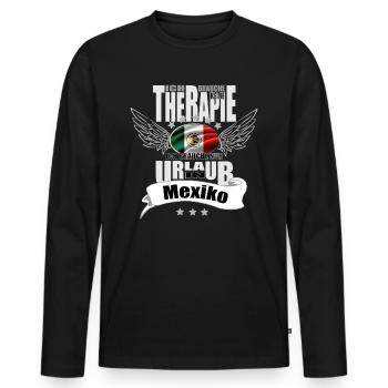 pas de traitement Mexique - T-shirt manches longues Premium bio Homme - noir - Devant - Nico (187cm)