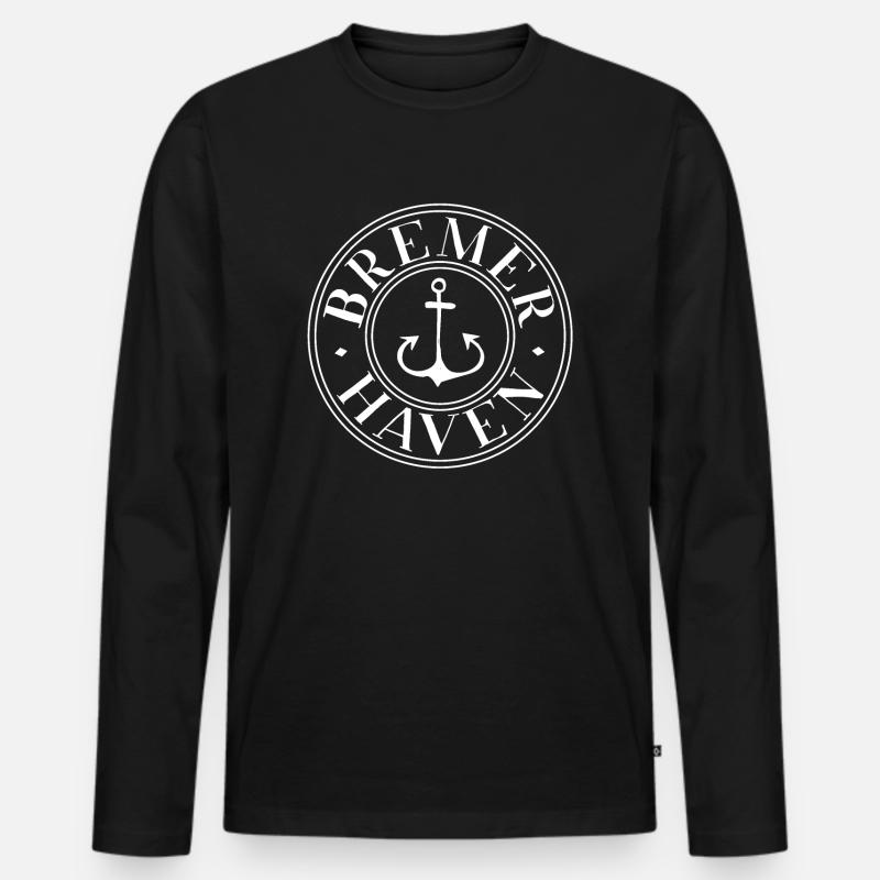 Bremerhaven - Männer Premium Bio Langarmshirt - Schwarz