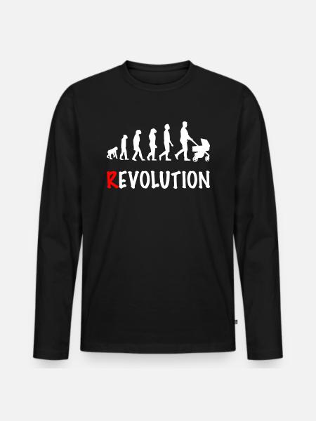revolution daddy stroller birth - Men's Premium Organic Long Sleeve Shirt - black
