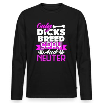 Rescue Dog - Men's Premium Organic Long Sleeve Shirt - black - Front - Nico (187cm)