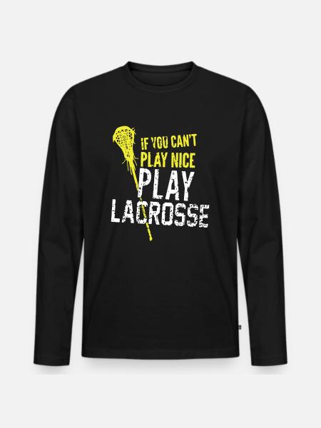 Play Lacrosse - Men's Premium Organic Long Sleeve Shirt - black