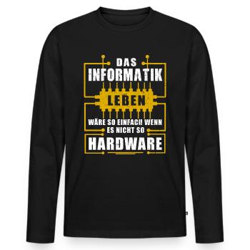 Das Informatik Leben wäre so einfach shirt lustig - Männer Premium Bio Langarmshirt - Schwarz - Vorne - Nico (187cm)