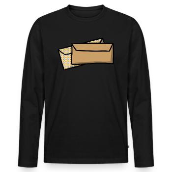 Lettres Enveloppes Postal envelopes mail - T-shirt manches longues Premium bio Homme - noir - Devant - Nico (187cm)