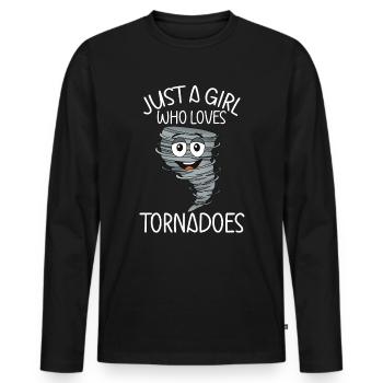 Tornade - T-shirt manches longues Premium bio Homme - noir - Devant - Nico (187cm)