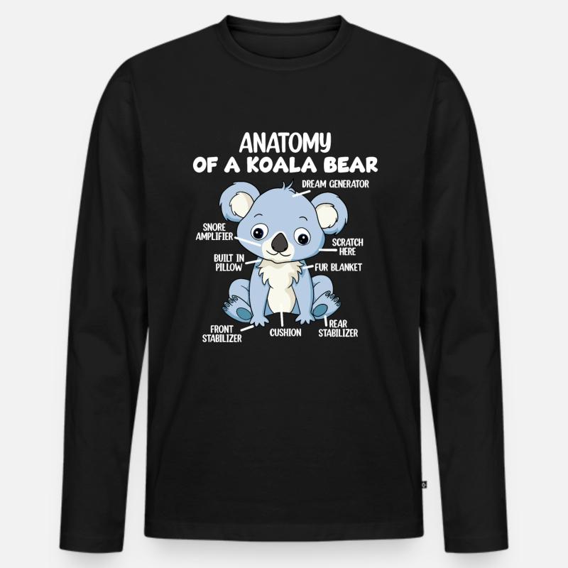 Anatomie eines Koala-Bären - Männer Premium Bio Langarmshirt - Schwarz