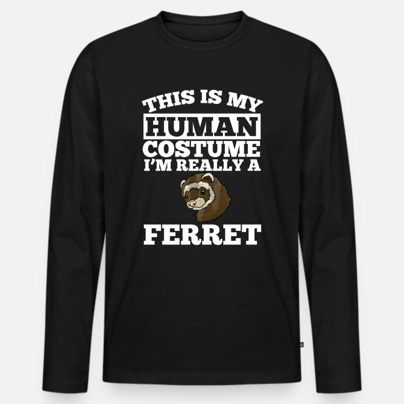 Frettchen - Männer Premium Bio Langarmshirt - Schwarz