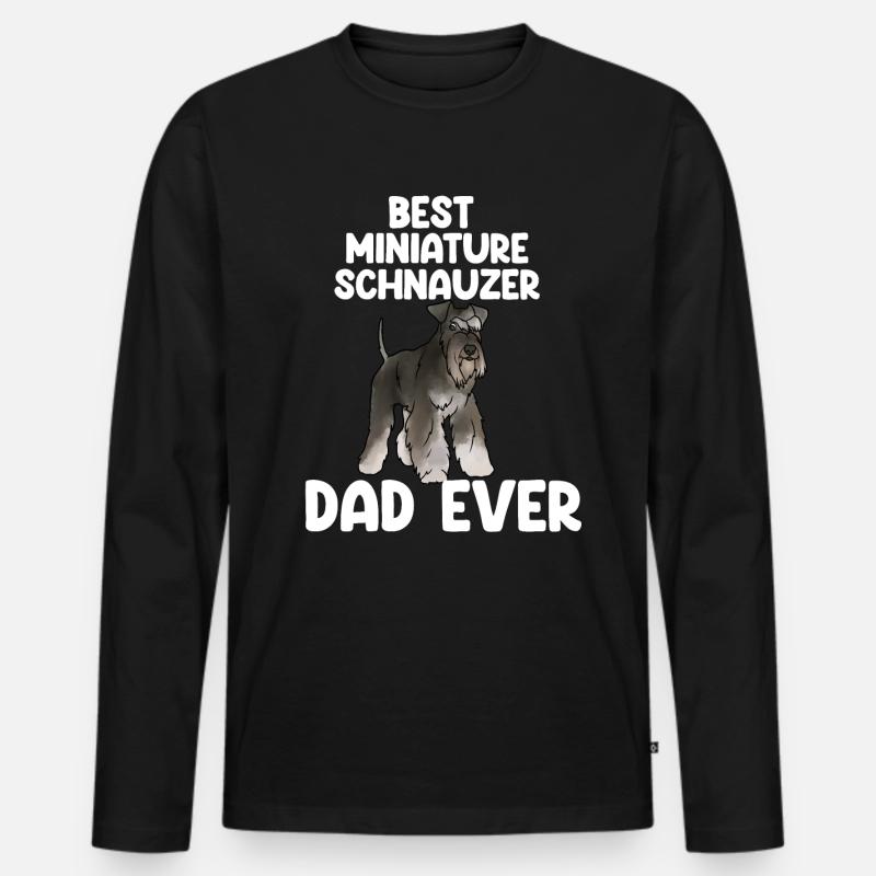 Zwergschnauzer - Männer Premium Bio Langarmshirt - Schwarz