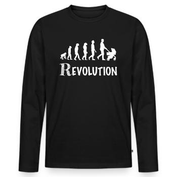 Revolution Daddy Kinderwagen Geburt - Männer Premium Bio Langarmshirt - Schwarz - Vorne - Nico (187cm)