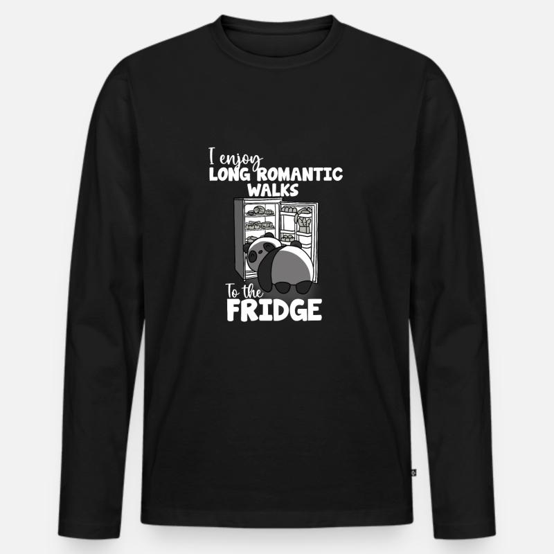 Kühlschrank Panda - Männer Premium Bio Langarmshirt - Schwarz