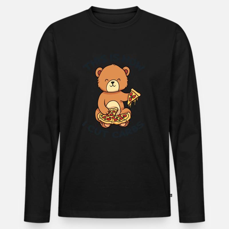 Kohlenhydrate Zählen Bär Pizza - Männer Premium Bio Langarmshirt - Schwarz