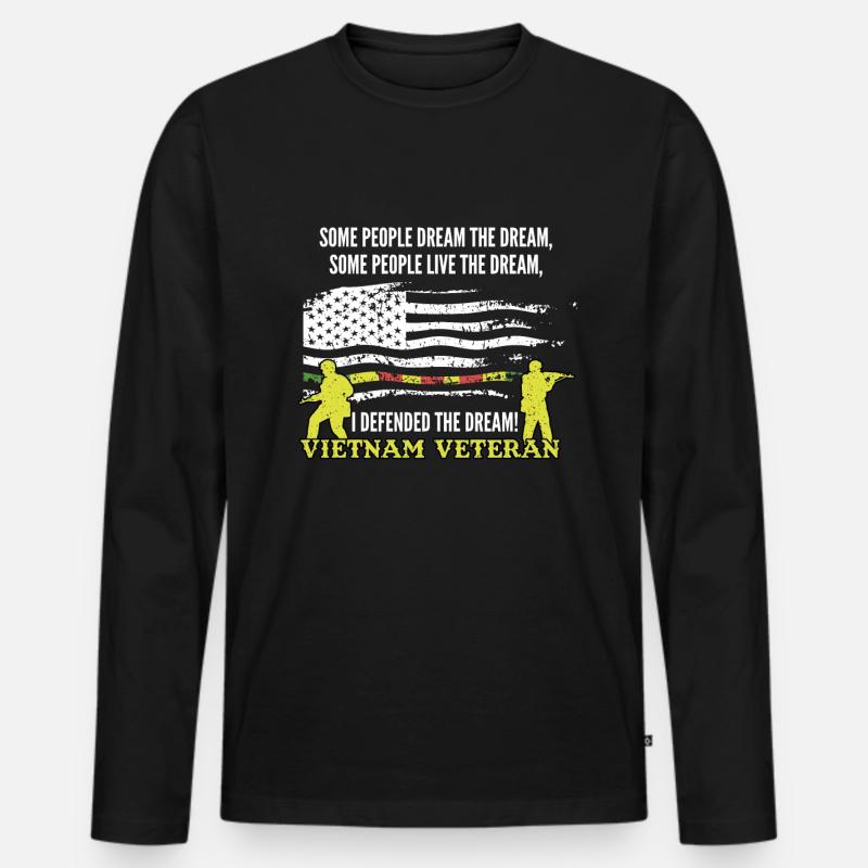 Vietnam Veteran - Männer Premium Bio Langarmshirt - Schwarz