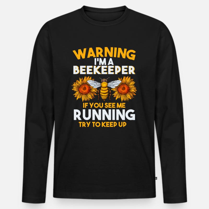 Imker Bienen Geschenk - Männer Premium Bio Langarmshirt - Schwarz