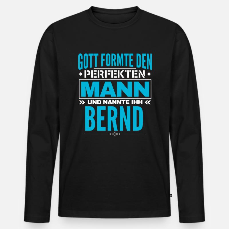 Bernd Name Design - Männer Premium Bio Langarmshirt - Schwarz
