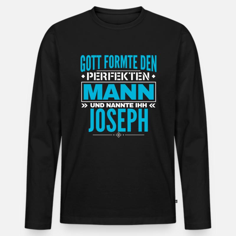 Joseph Name Design - Männer Premium Bio Langarmshirt - Schwarz