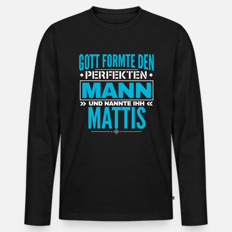 Mattis Name Design - Männer Premium Bio Langarmshirt - Schwarz