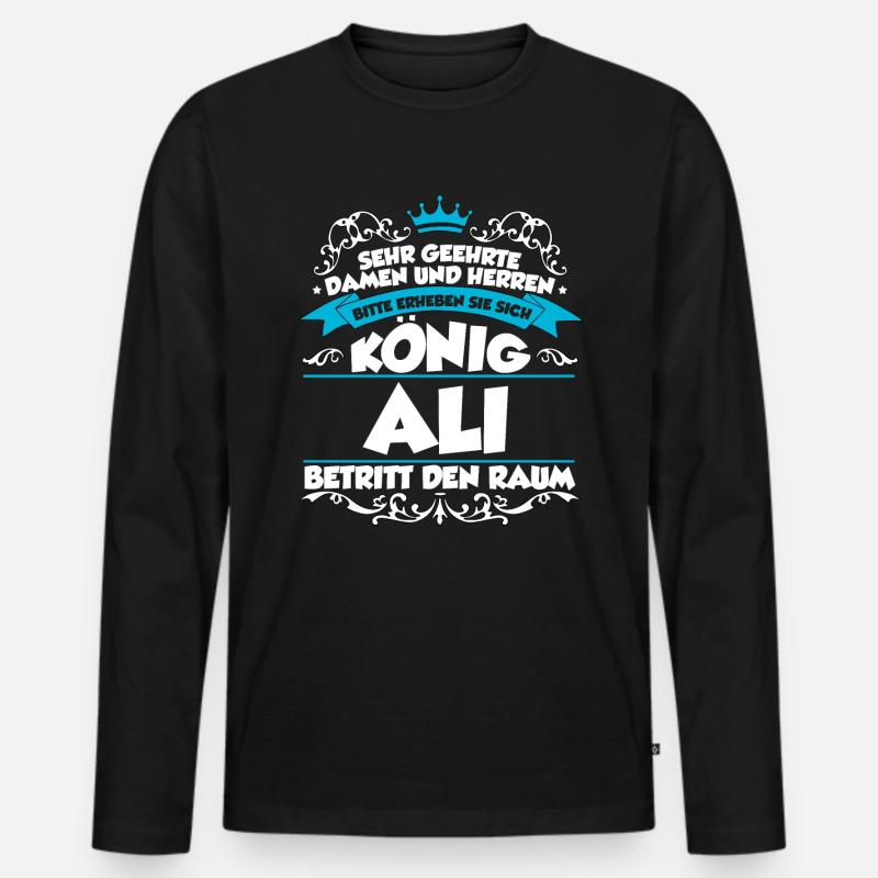 Ali Name Design - Männer Premium Bio Langarmshirt - Schwarz