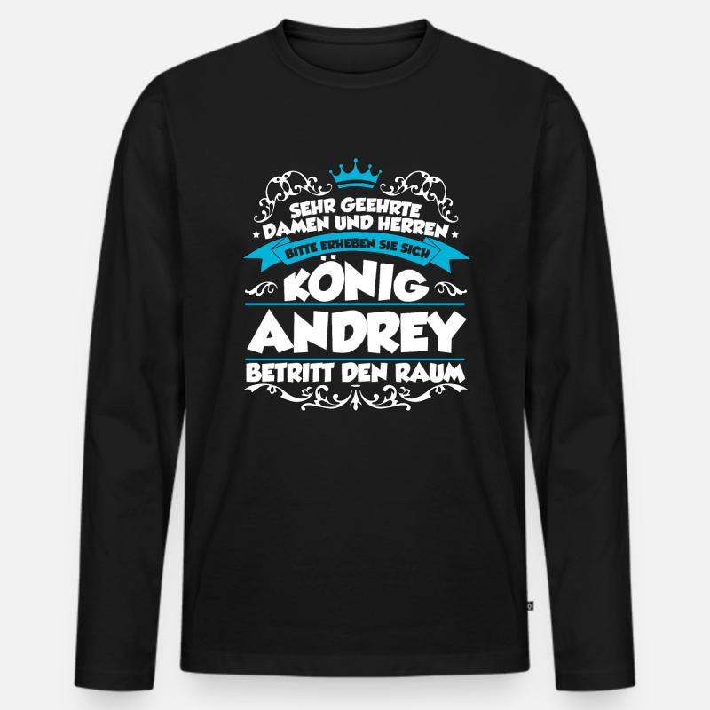 Andrey Name Design - Männer Premium Bio Langarmshirt - Schwarz