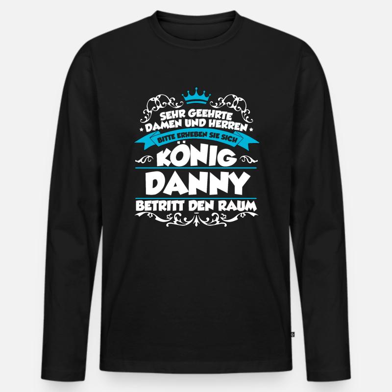 Danny Name Design - Männer Premium Bio Langarmshirt - Schwarz