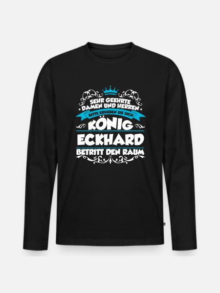 Eckhard Name Design - Männer Premium Bio Langarmshirt - Schwarz