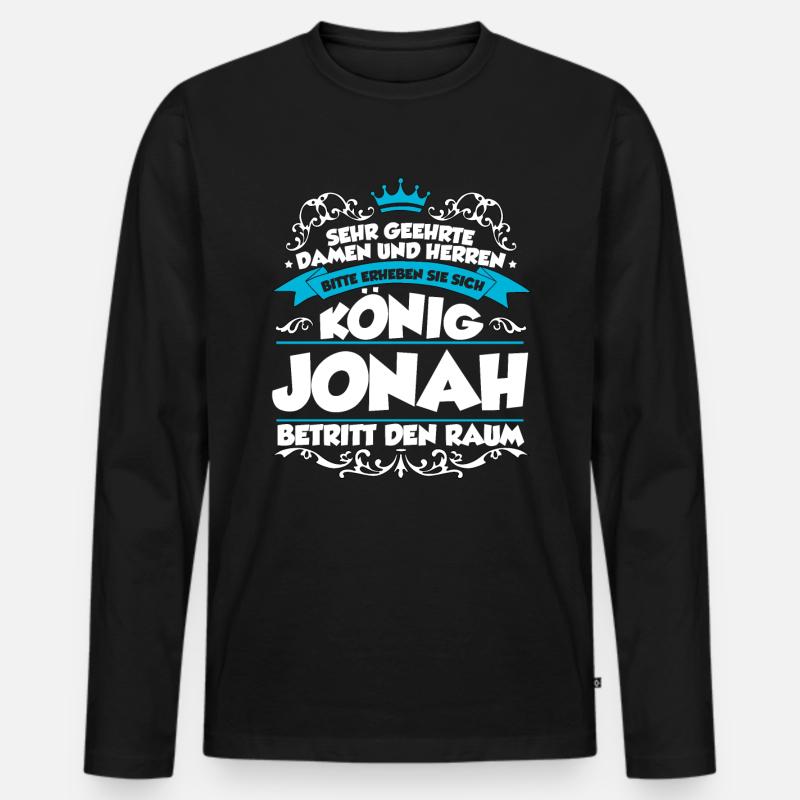 Jonah Name Design - Männer Premium Bio Langarmshirt - Schwarz