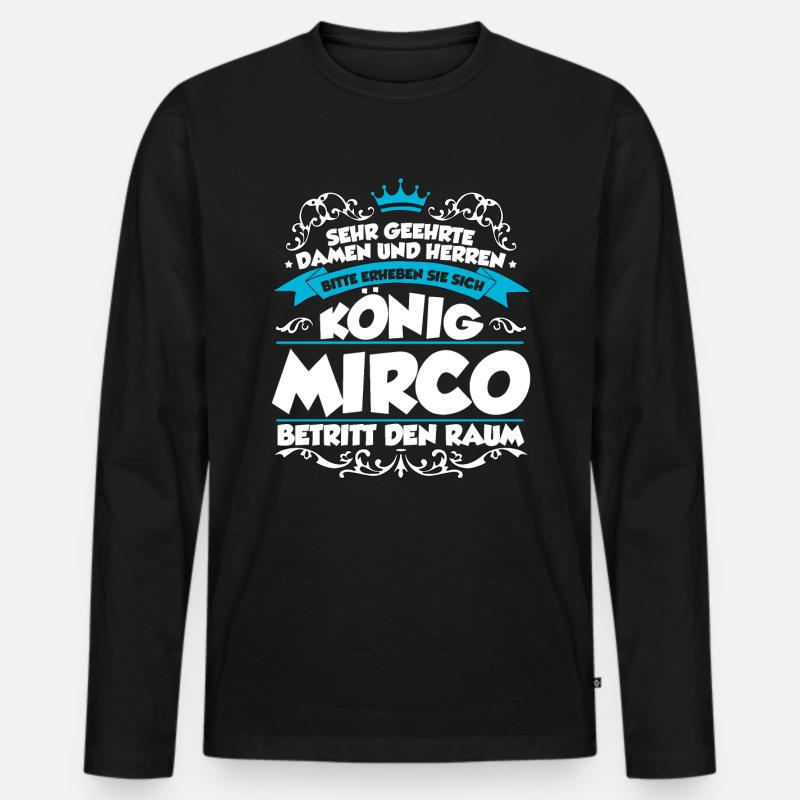 Mirco Name Design - Männer Premium Bio Langarmshirt - Schwarz