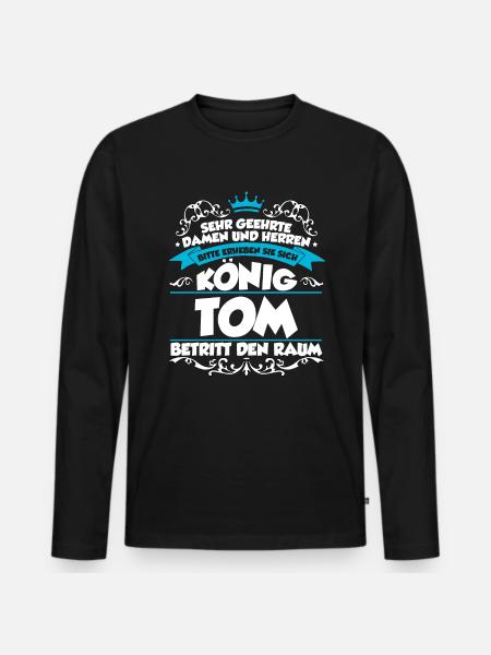 Tom Name Design - Männer Premium Bio Langarmshirt - Schwarz