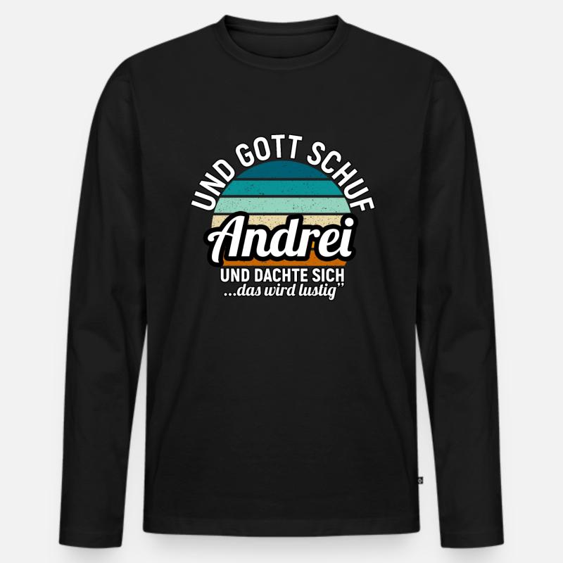 Andrey - Männer Premium Bio Langarmshirt - Schwarz