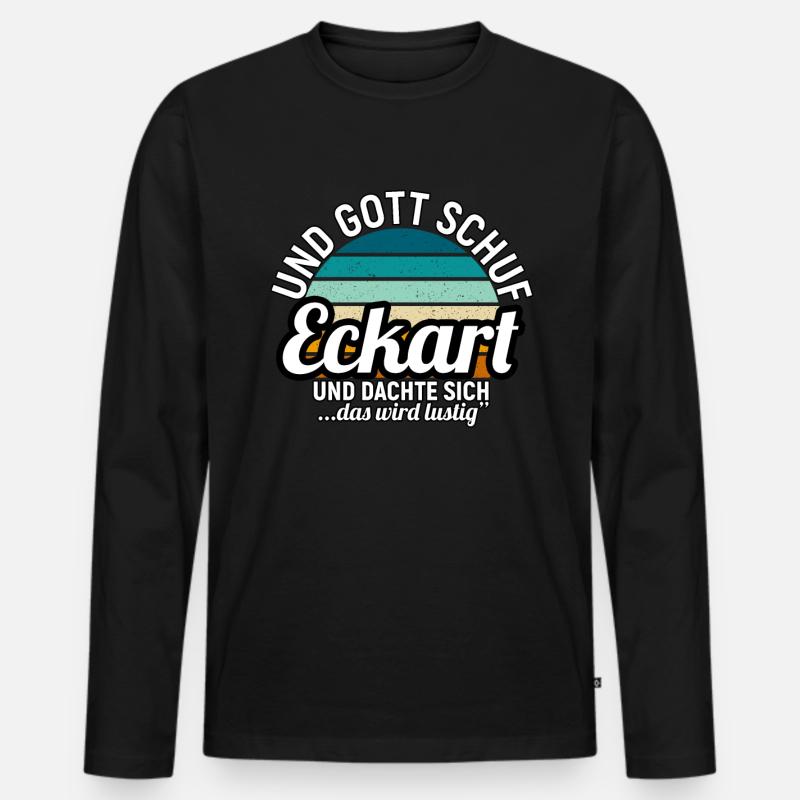 Egon - Männer Premium Bio Langarmshirt - Schwarz
