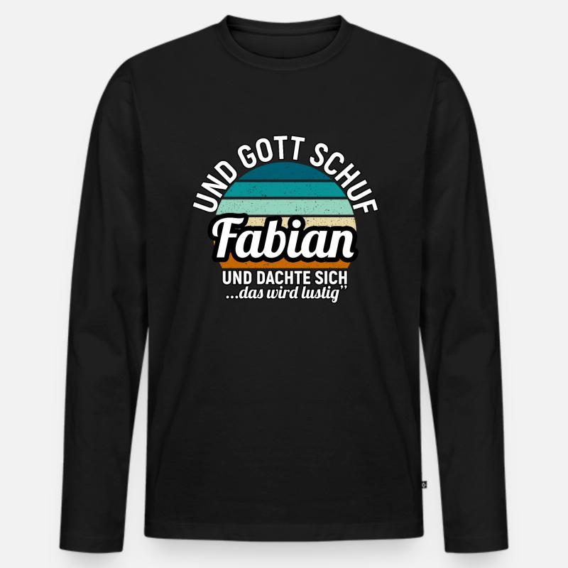 Finn - Männer Premium Bio Langarmshirt - Schwarz