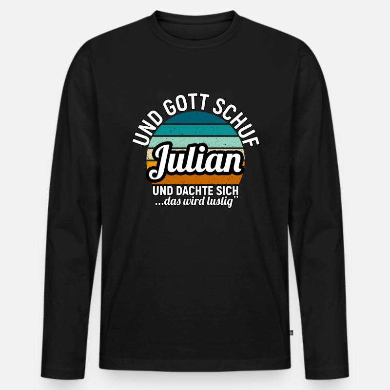 Julian - Männer Premium Bio Langarmshirt - Schwarz