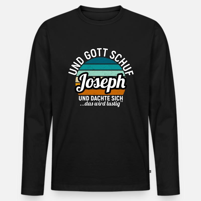 Joseph - Männer Premium Bio Langarmshirt - Schwarz