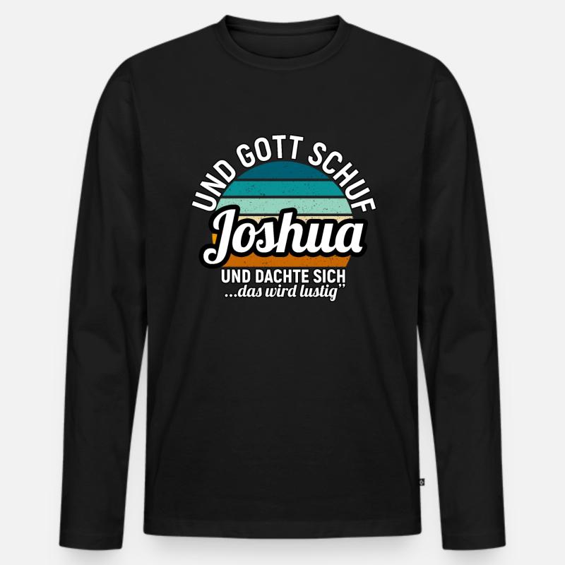 Joshua - Männer Premium Bio Langarmshirt - Schwarz