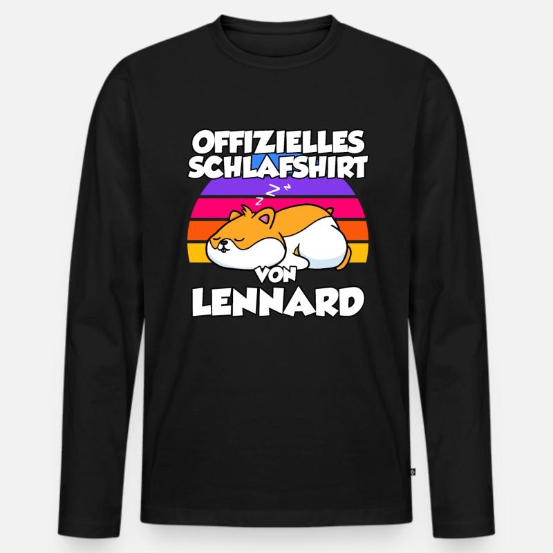 Offizielles Schlafshirt Von Lennard - Männer Premium Bio Langarmshirt - Schwarz