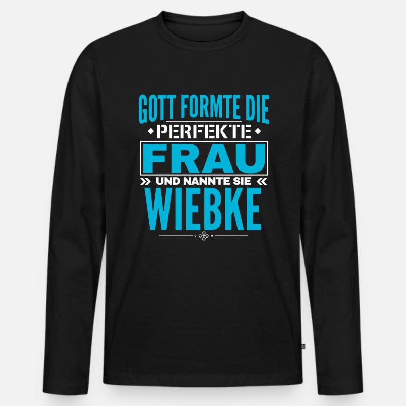 Wiebke Name Design - Männer Premium Bio Langarmshirt - Schwarz