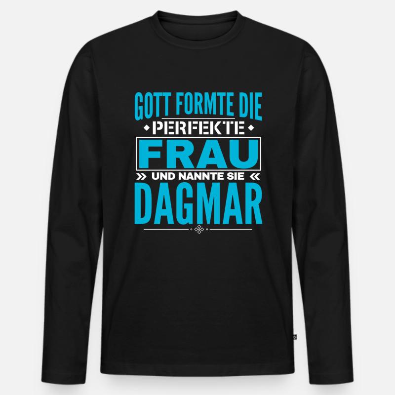 Dagmar Name Design - Männer Premium Bio Langarmshirt - Schwarz